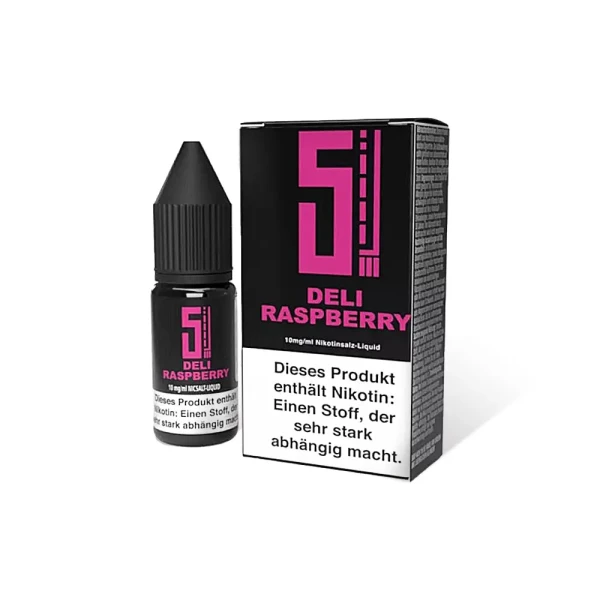 5EL Nikotinsalzliquids - Neue Steuer 0,26€/ml 10 mg/ml Deli Raspberry