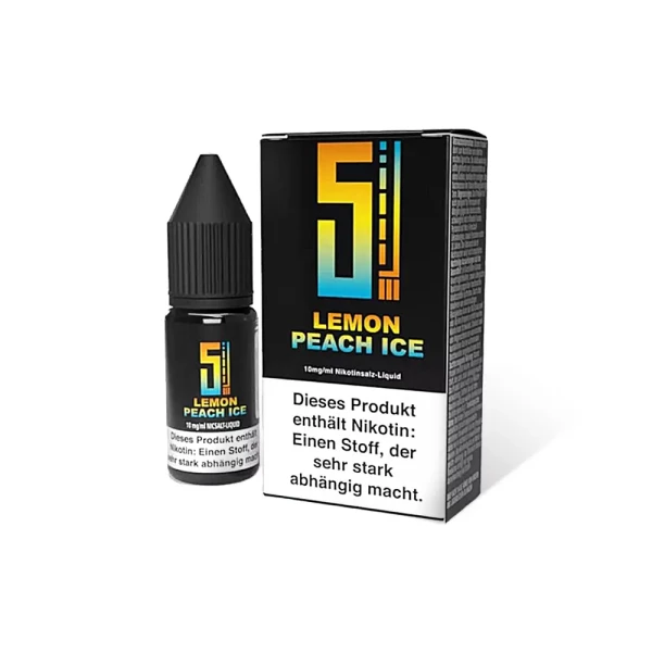 5EL Nikotinsalzliquids - Neue Steuer 0,26€/ml 10 mg/ml Lemon Peach Ice