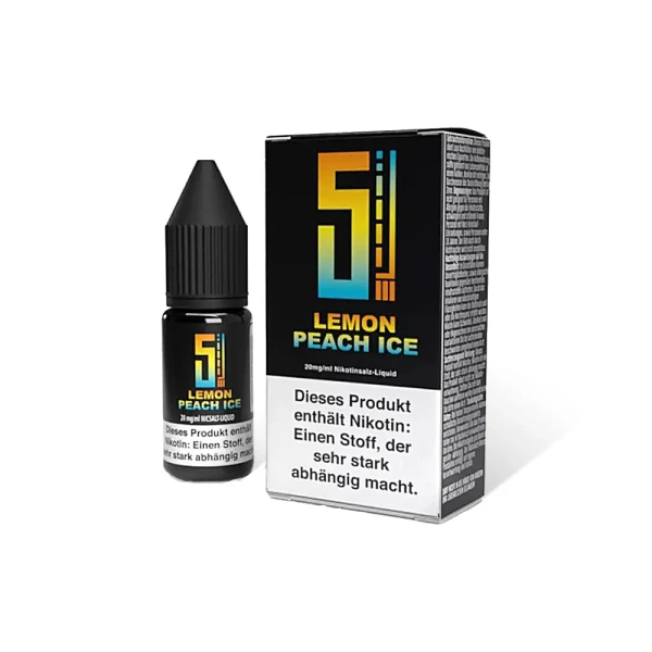 5EL Nikotinsalzliquids - Neue Steuer 0,26€/ml 20 mg/ml Lemon Peach Ice